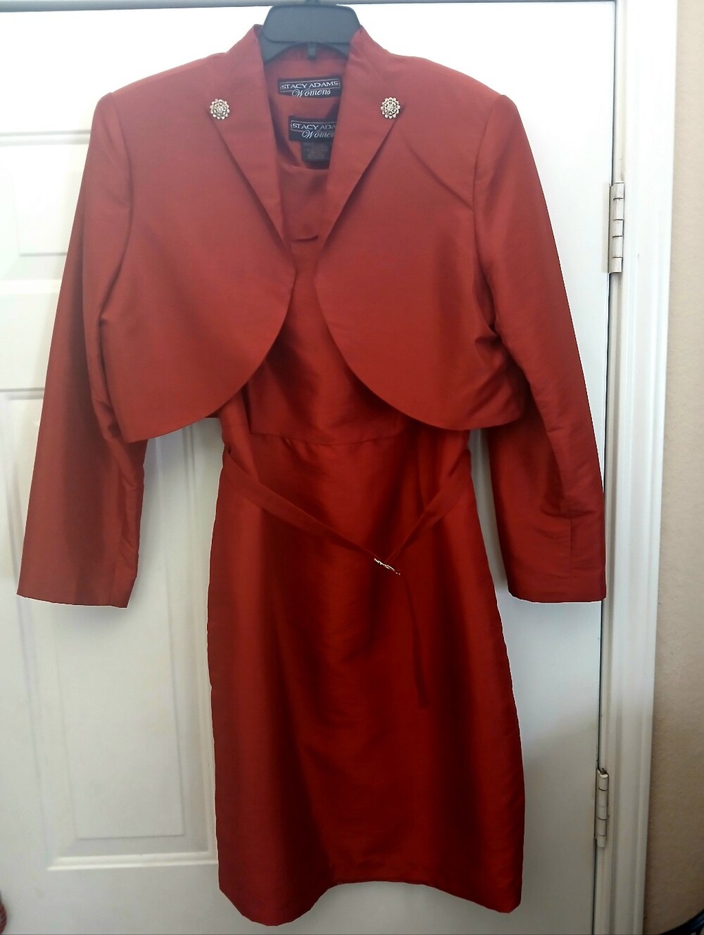 Stacy Adams Women's Rust Colored Dress with Cropped Jacket